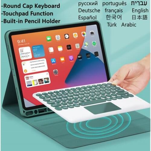 Spanish Portuguese Keyboard for Samsung Galaxy Tab S6 Lite 10 4 Teclado Case Pencil Holder Coque for Tab S6 Lite Tablet Funda