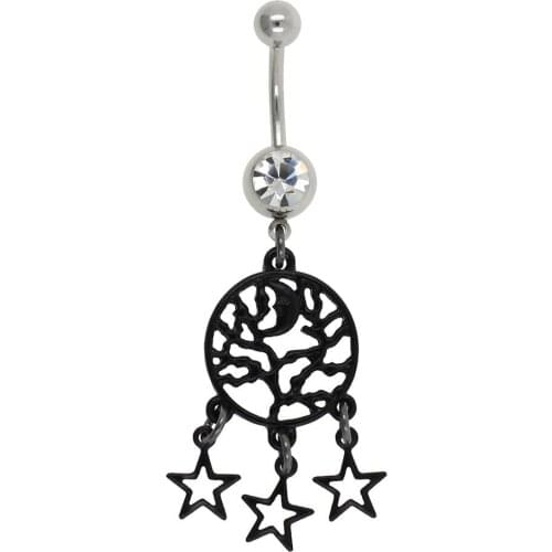 JHJT 1pc Belly Button Rings Hot Sexy Medical Stainless Steel Dangling Navel Barbell Piercing Fashion Women Piercing Jewelry