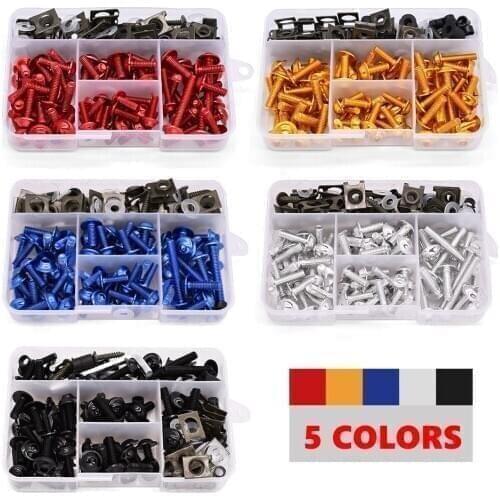 175PCS Motorcycle Fairing Bolts Screw Aluminum Bodywork Screws Nut Kit For Suzuki GS550M GSX1100F GSX600 600 750 Katana DL650