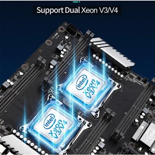 X99 Dual CPU Motherboard Kit Set Xeon E5 2620 v3 2 Cpus DDR4 4*8=32GB With Gigabit Ethernet VGA NVMe M.2 Mainboard Combo