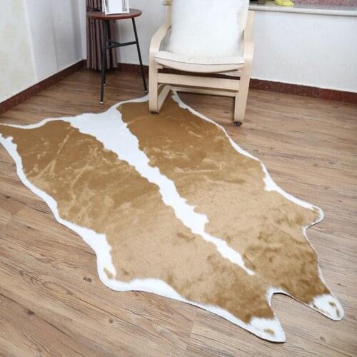 Area Rug for Living Room Soft Artificial Sheepskin Rug Carpet Artificial Wool Warm Hairy Carpets Skin Animal Print Carpet Home
