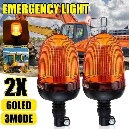 12-24V 80LED 80W 3 Mode Roof Rotating Flash Beacon Light Strobe Tractor Warning Light Lamp Amber Car Truck UTV ATV SUV Trailer