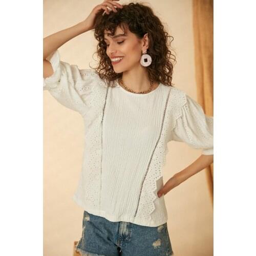 Morpile Women's Shirts With Embroidery