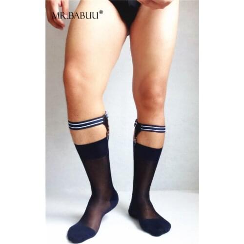 Mens and womens general high-end stockings thin socks with business European and American style single clip garter