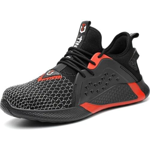 Breathable Men Work Safety Shoes Anti-smashing Steel Toe Cap Working Boots Construction Indestructible Work Sneakers Men Shoes