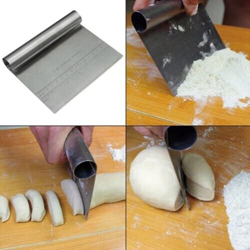 Stainless Steel Dough Scraper Pastry Cutters Baking Cake Cooking Dough Scraper Fondant Spatulas Edge DIY Baking Decorating Tools