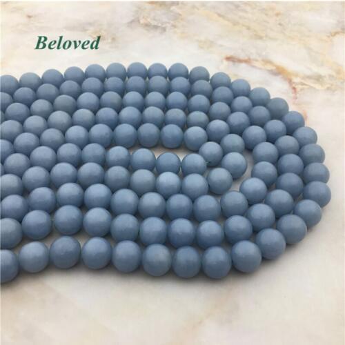 Genuine Round Blue Angel Loose Beads, Angelite Necklace Spacer Beads Quartz For Jewelry DIY, BG18008