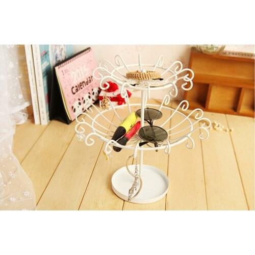 New 2 Layers Jewelry Display Holder Stand Bracket For Earring Necklace Multifunctional Iron Frame Series Earrings Display