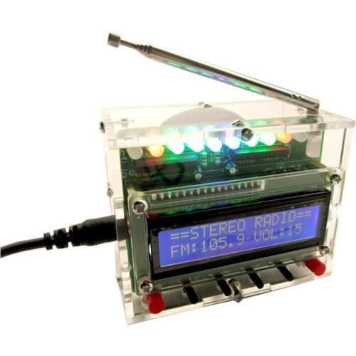 DIY Radio Electronic Kit Parts 51 Single-chip FM Digital Sound Machine, Level Indicator Can be Controlled Separately