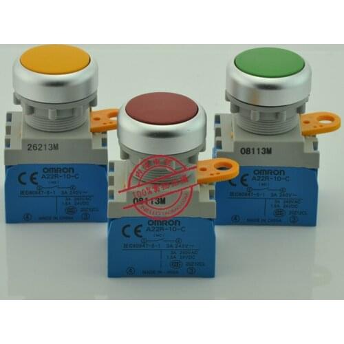 [SA]Original 22mm metal ring flat buttons A22R-F * -10M self-resetting 1NO--10pcs/lot