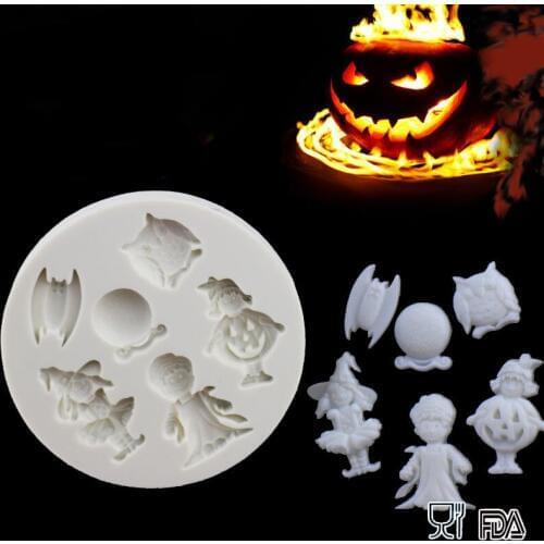 Halloween Boys & Girls Silicone Mold Fondant Mould Cake Decorating Tools Chocolate Gumpaste Mold, Sugarcraft, Kitchen Accessorie