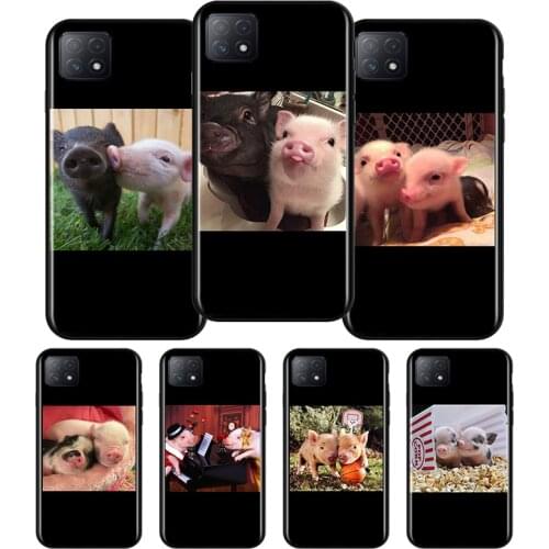 Cute Pink Piggy Silicone For OPPO AX7 A1K A94 A93 A92S A73 A72 A53S A52 A32 A31 A12E A11X A9 A5 2020 Soft Phone Case