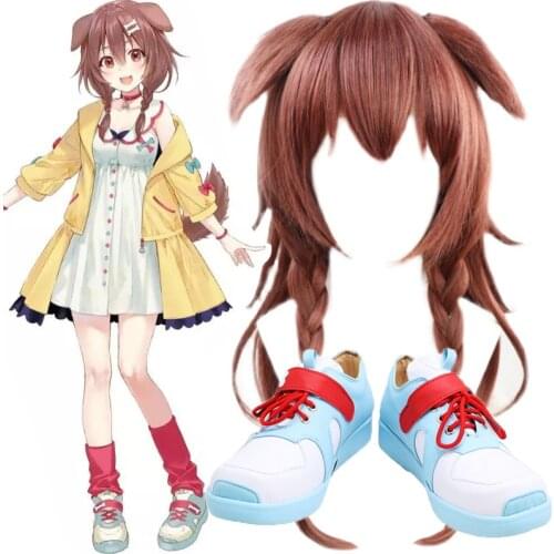 VTuber Inugami Korone Cosplay wig Shoes Women Cute Uniforms Halloween Carnival YouTuber Suit Fancy Anime Shoe Boots Custom Made
