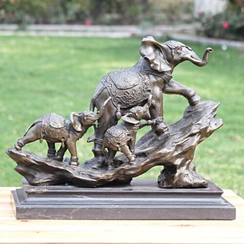 Lucky Ruyi move elephant decoration home decoration business gift copper sculpture Bronze copper crafts