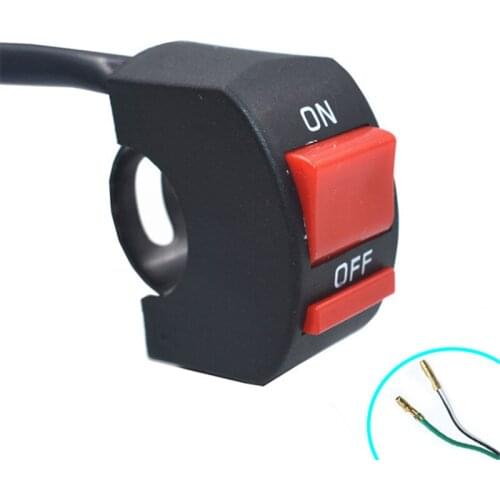Universal Motorcycle Handlebar Flashing Switch Moto Light Switch ON OFF Button ATV Bike DC12V/10A Black Two Core Wire