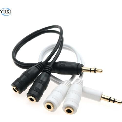 YuXi Headphone Splitter Audio Cable 3.5mm Male to 2 Female Jack 3.5mm Splitter Adapter Aux Cable for Cell phones MP3 Player