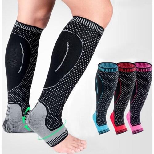 1 Pair Compression Elastic Running Calf Leg Sleeve Football Shin Guard Breathable Cycling Leg Warmers Soccer Sport Leg warmers