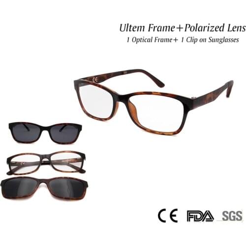 2017 New Fashion Unisex Eyeglasses Ultem Light Flexible Frame With Polarized Magnets Clip On Sunglasses Myopia Glasses Oculos