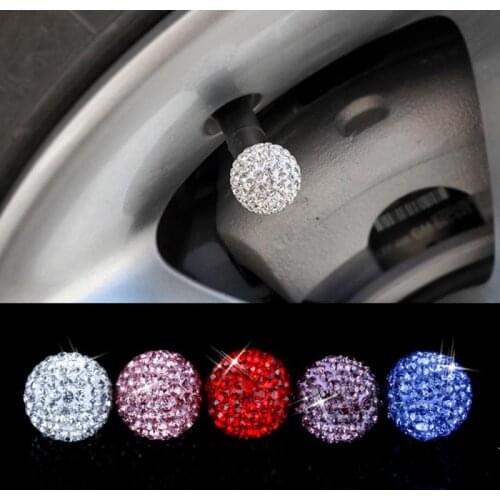 4Pcs/Set Universal Car Styling Diamond Car Truck Air Port Cover Tire Rim Valve Wheel Stem Cap Dust Covers