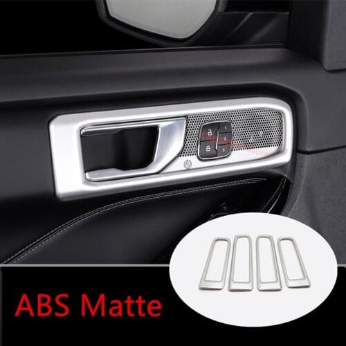 For Ford Explorer 2020 2021 ABS Carbon Fiber Matte Car inner Door Bowl protector Frame Cover Trim Car Styling Accessories 4pcs