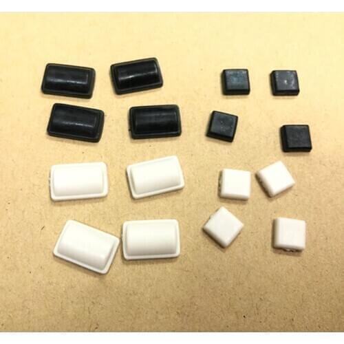 8 In 1 White Black Screw Rubber Feet Cover Set for WII Console