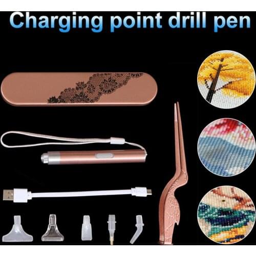 Diamond Painting Luminous Pen Artifact Elbow Pen Tweezers Multi-tip Pen Diamond Embroidery Tool Set 5D DIY Diamond Painting tool