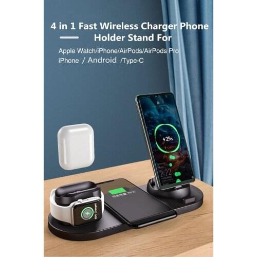 6 In 1 10W Fast Charge Qi Wireless Charger Pad Cargador For IPhone 11 Pro X XS Max XR Dock Iwatch Charger For Apple Watch5 4 3 2