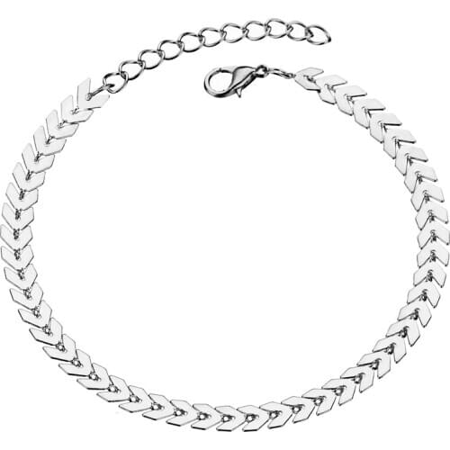 Bohemian Arrow Anklet Bracelet for Women Punk Chain Sequin Summer Beach Anklet Barefoot Leg Chain Jewelry