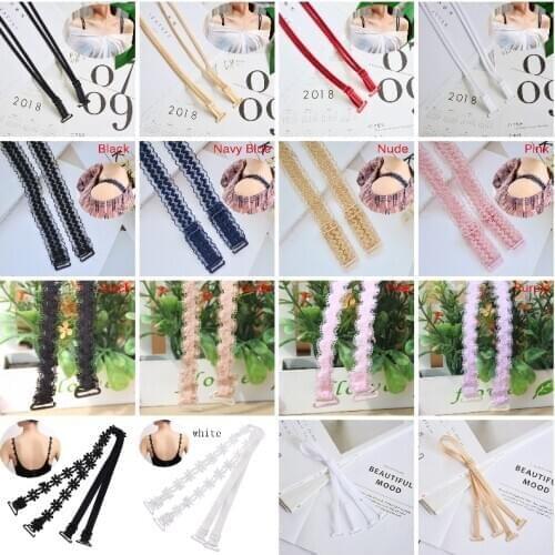 1pair Adjustable Elastic Brassiere Strap Lingerie Bra Accessories 27 Styles Fashion Women Underwear Shoulder Straps Floral Print