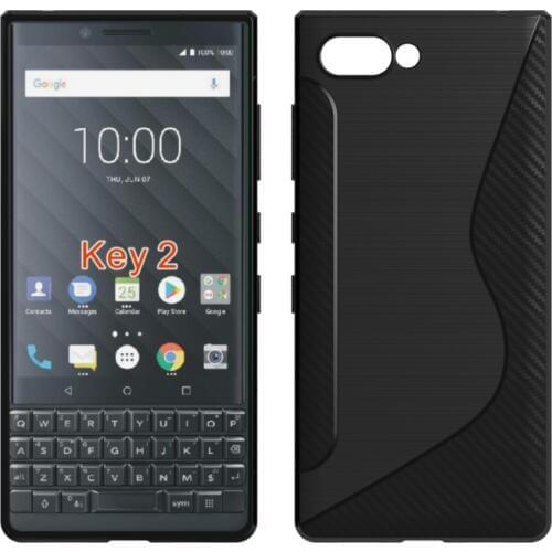 Black shockproof Anti-skid S Line TPU Gel Skin Case Cover For blackberry key2/key 2