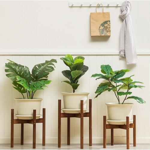 1pcs Wooden Plant Stand Durable Flower Pot Holder Home Decoration Floor Four Legged Flower Stand Wooden Shelf Fleshy Flowerpot
