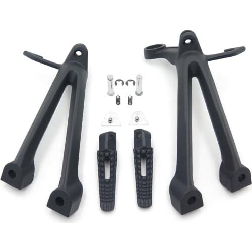 For 2008 2009 2010 Suzuki GSX-R GSXR 600 750 K8 Rear Passenge Foot Rest Pegs Pedals Bracket kit Black / Silver Motorcycle parts