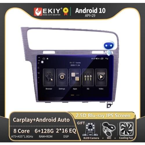 EKIY 10.1" Car Radio Unit for Volkswagen Golf 7 2014 2015-2018 Android 9.0 IPS Multimedia Video Players GPS Navigation Wifi