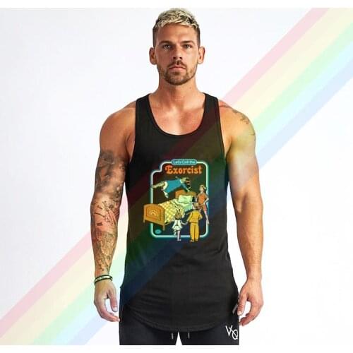 Lets Call The Exorcist 2021 Oil Painting Comfortable Bodybuilding Tank Tops For Men Summer Gym Clothing Customized Vest Shirts
