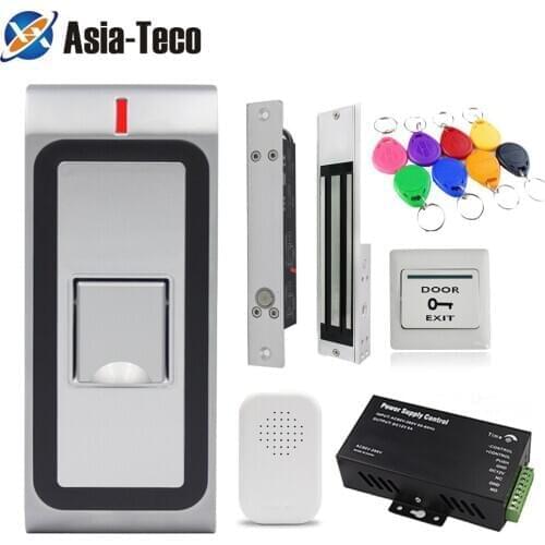 IP67 Waterproof Fingerprint Access Controler Kit RFID Keypad Electric Magnetic Strike Lock Switch 125KHZ Wiegand 26 output