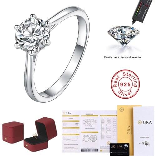 Wholesale Luxury Sterling Silver 925 Moissanite Ring Engagement Rings for Women Jewelry Mens Wedding Rings