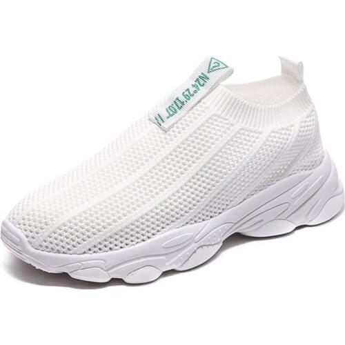 Women Casual Shoes designer Light Tennis Sneakers Breathable Mesh Summer knitted Vulcanized Shoes Outdoor Slip-On Sock Shoes