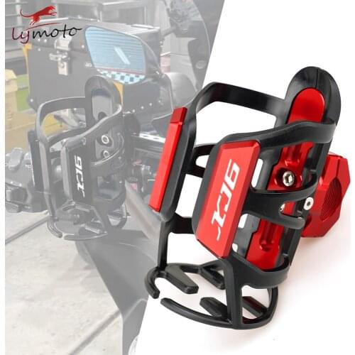 LOGO XJ6 For Yamaha XJ6 XJR1300 XJ 6 Drink Cup Holder Motorcycle Accessories Holder CNC Aluminum Beverage Water Bottle Cage