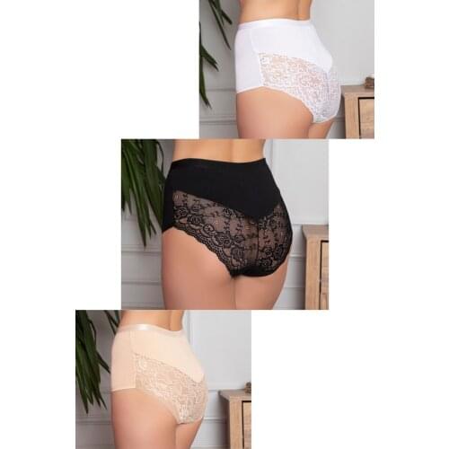 LUXXA 3'LÜ DSQ BACK LACE DETAILED WOMEN BATO PANTIES KIT