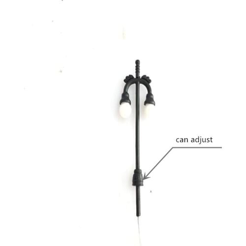 50pcs 1:150 Scale Double Head Warm Cool White LED Lighting Miniature Lamppost Model Lamp For Diorama Sale