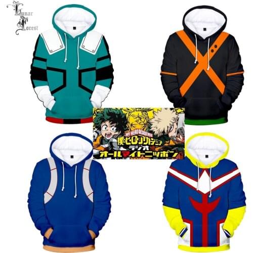 My Hero Academia 3D Printing Men/Women Autumn Fashion Japanese Anime Hoodies Sweatshirt Long Sleeves Pollover Plus Size