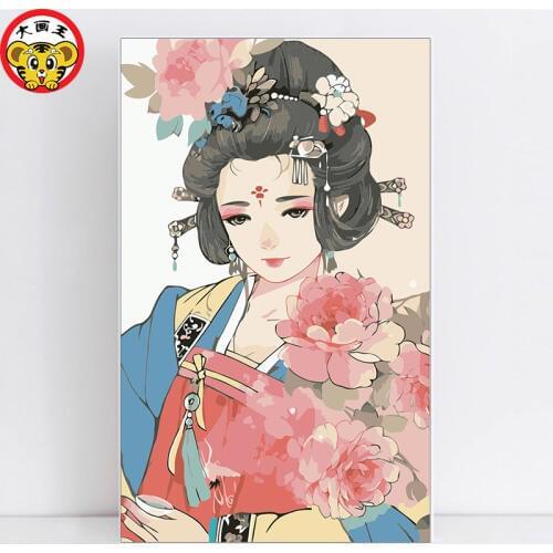 Painting by numbers art paint by number abstract paintings drawing coloring by numbers on canvas with frame numbering paintChine