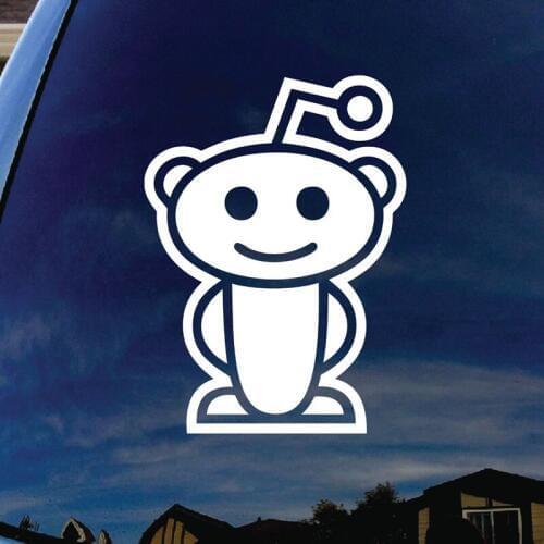 Reddit Alien Car Sticker Decal Bender Wall Laptop Notebook Die-cut White Sticker Decal 5''TALL white