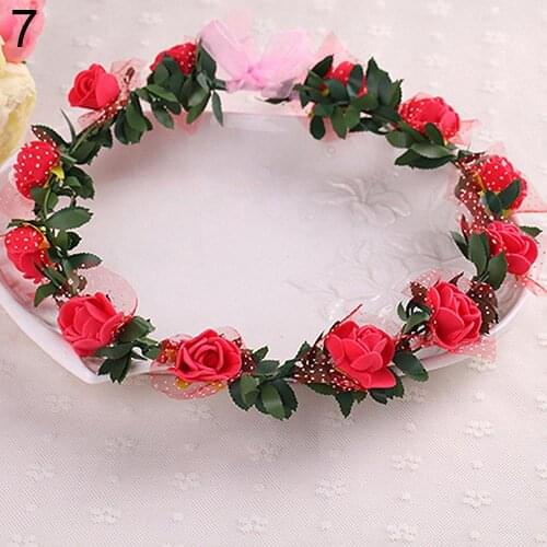 New Party Rose Flower Crown Headband Wreath Party Wedding Bridal Garland Hairband Headwear