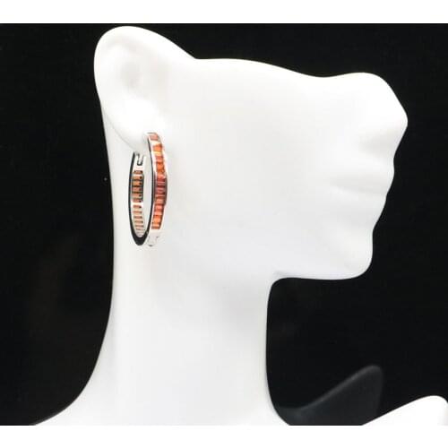 34x24mm 2020 New Arrival Created 13.4g Rich Blue Violet Tanzanite Gift For Ladies Silver Stud Earrings