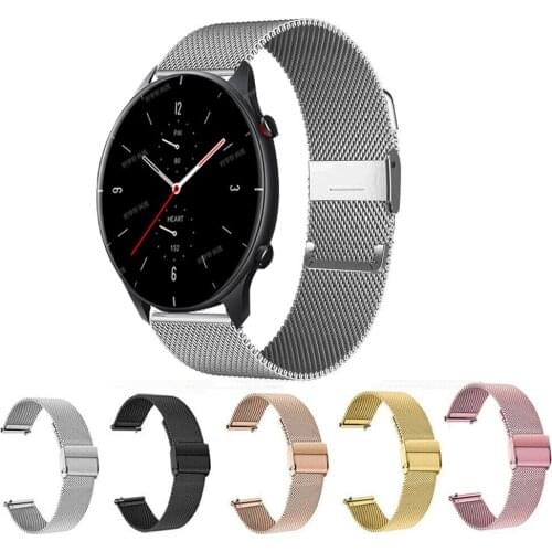 22mm Milanese Business Bracelet For Amazfit GTR2 / GTR 2e/GTR 47mm Wrist Strap For Xiaomi Amazfit Pace / Stratos 1 2 3 Watchband