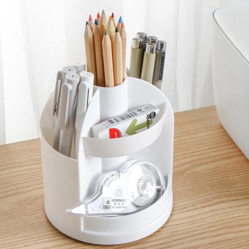 Creative Desktop Rotating Porous Box Stationery Case Storage Box Container Living Room Rotating Plate Desktop Organizer Storage
