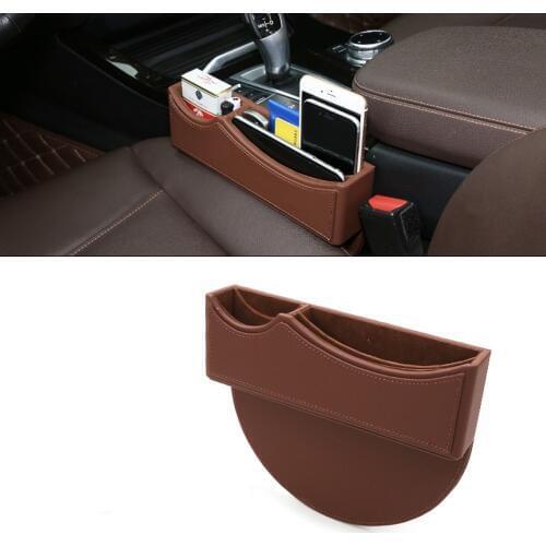 Car Seat Crevice Gap Storage Box Leather Multi-function Organizer Phone Coins Cigarette Keys Cards Auto Interior For Universal