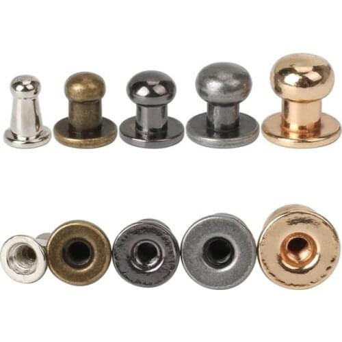 Metal Alloy Knob Screw Rivets Studs Round Head Ball Studs Nail Rivets Round Monk Head Rivets Leather Craft Hardware Accessories