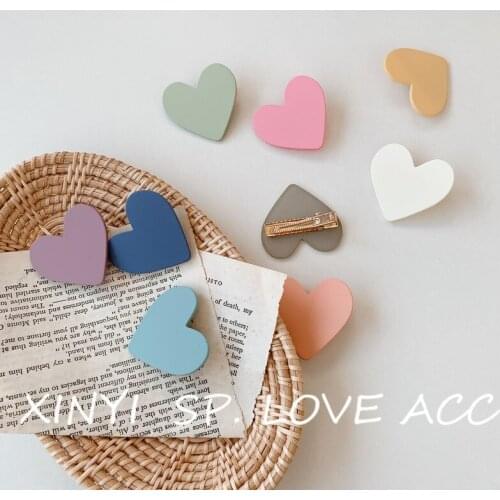 Candy color love hairpin girl cute bangs clip side ins broken hair side clip net red 2021 new hairpin